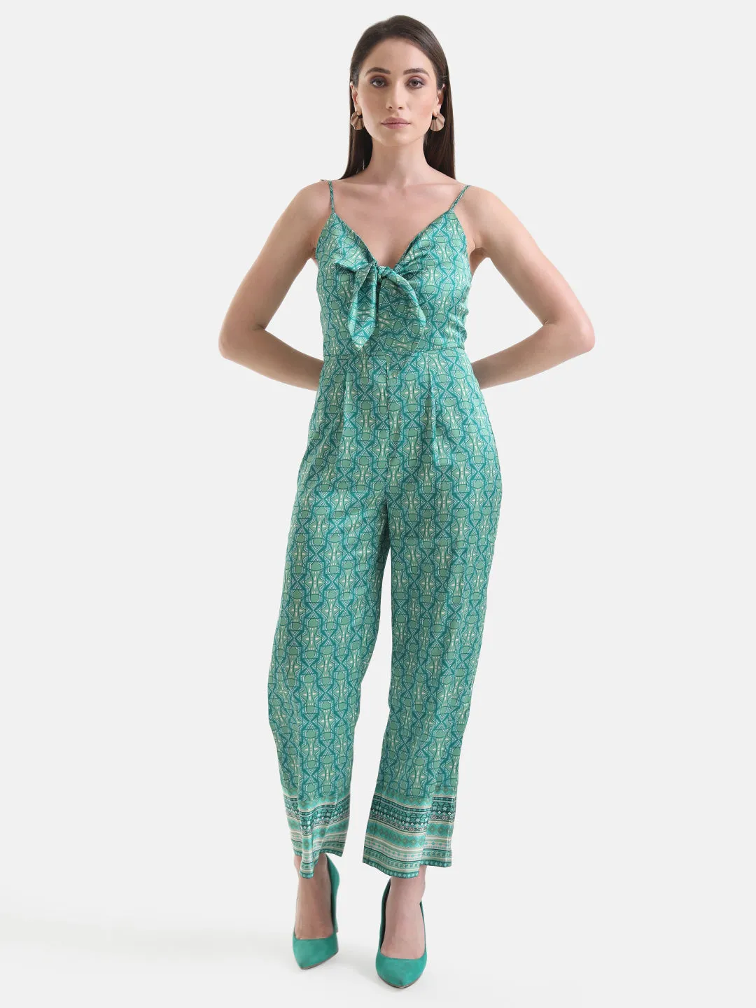 Printed Tie-Knot Jumpsuit