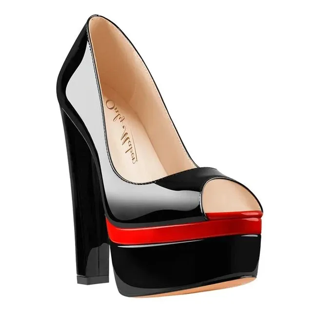 Pumps Queen Quina (Black and red)