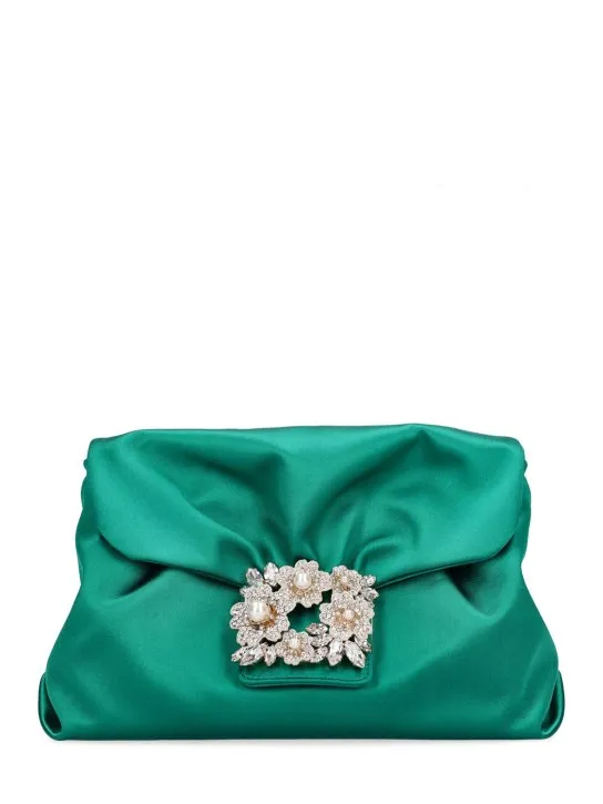 Roger Vivier   RV Bouquet drape satin clutch 