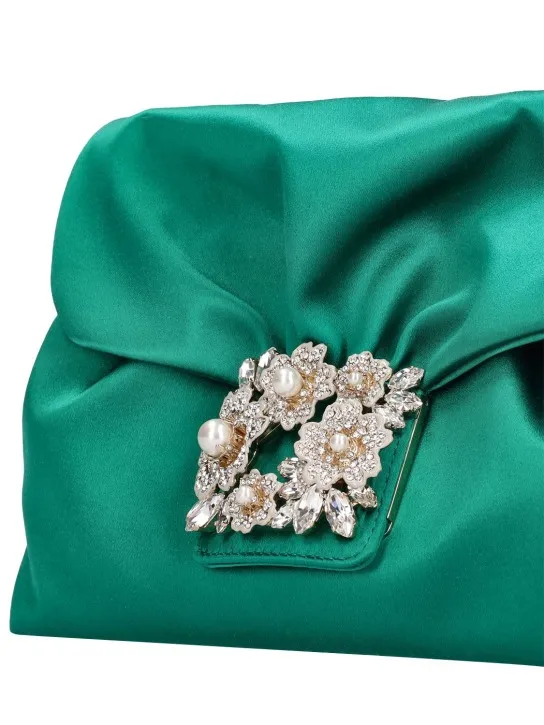 Roger Vivier   RV Bouquet drape satin clutch 