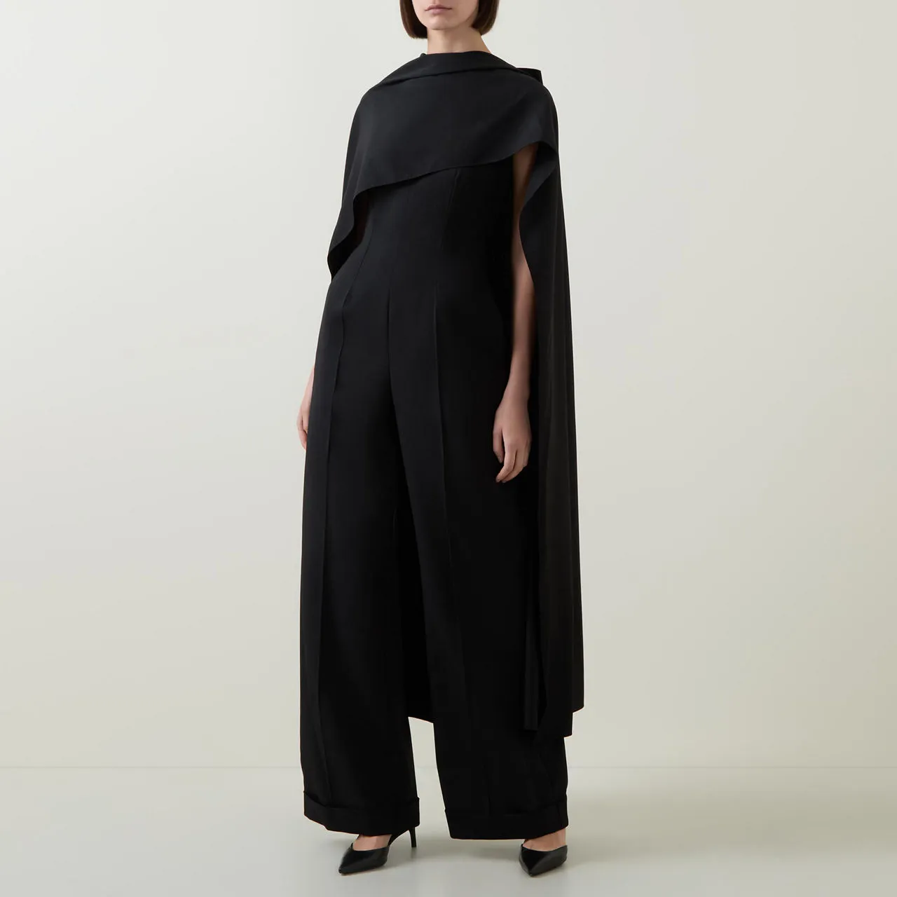 ROKSANDA Valerya Cape Jumpsuit - Black