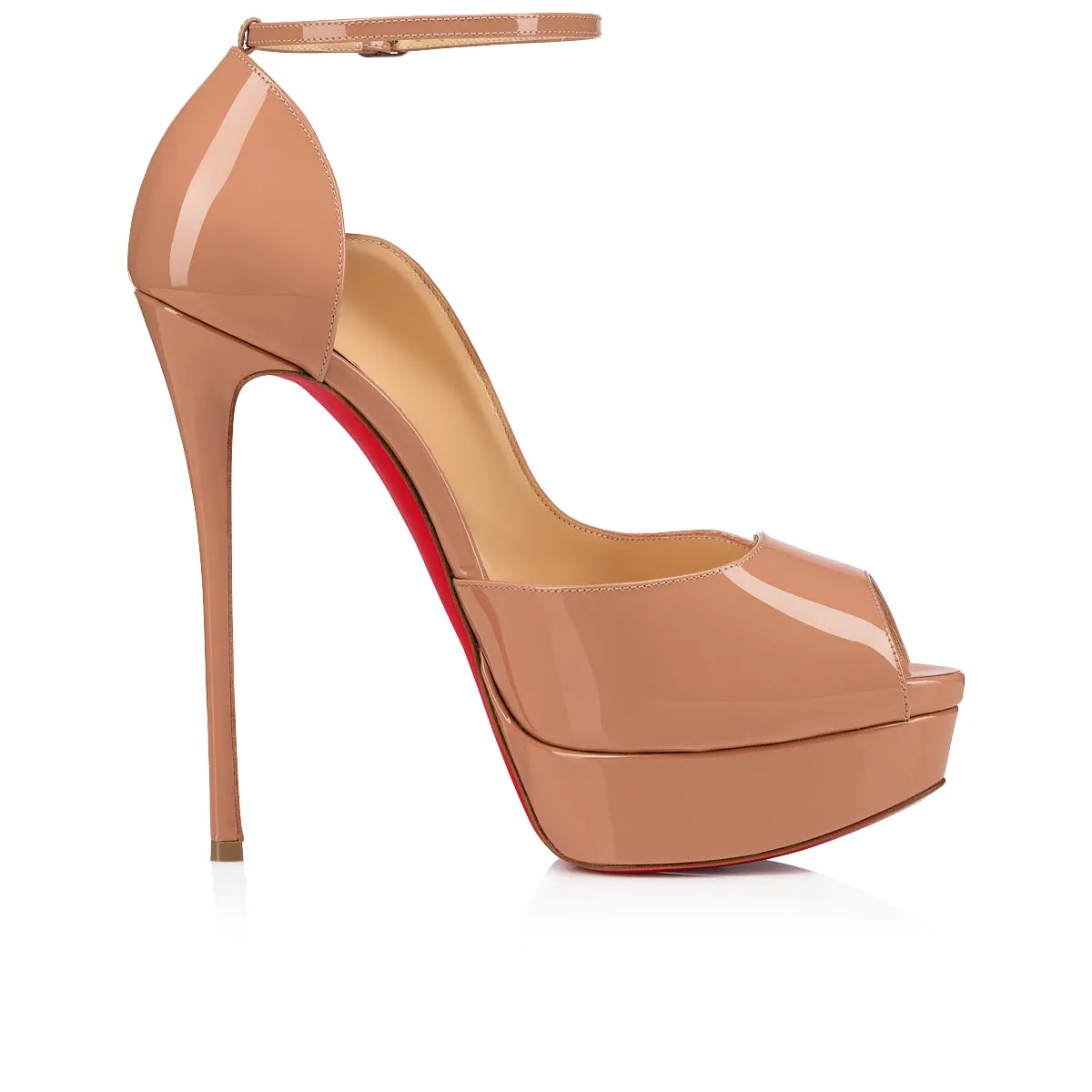 Round Chick Alta 150 mm Pumps - Patent - Blush - Women