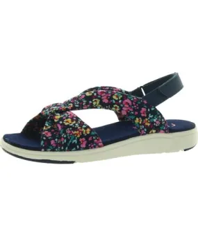 Ryka Floral Womens Floral Hook & Loop Slide Sandals