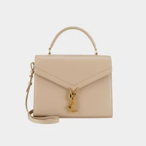 SAINT LAURENT Cassandra Top-Handle Mini Satchel - DARK BEIGE