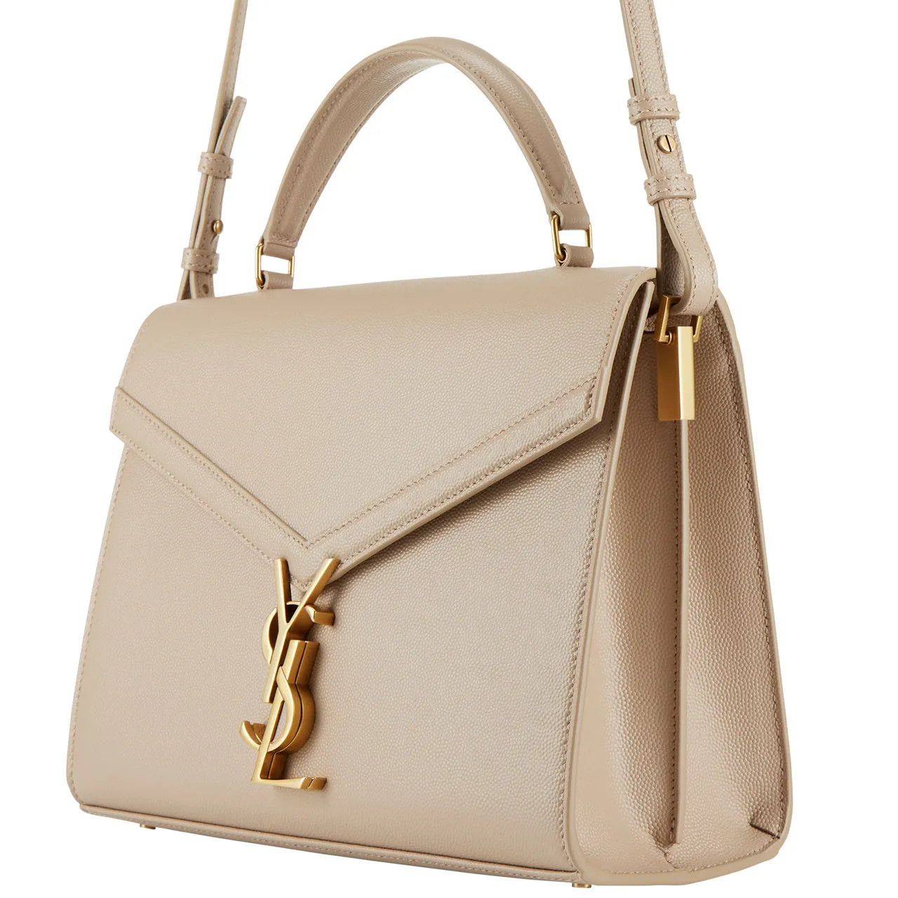 SAINT LAURENT Cassandra Top-Handle Mini Satchel - DARK BEIGE