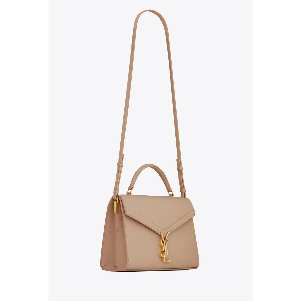 SAINT LAURENT Cassandra Top-Handle Mini Satchel - DARK BEIGE