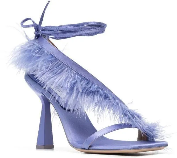 Sebastian Milano Marie A. 110mm feather-trim sandals Purple