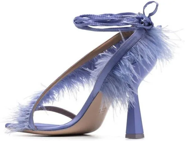 Sebastian Milano Marie A. 110mm feather-trim sandals Purple