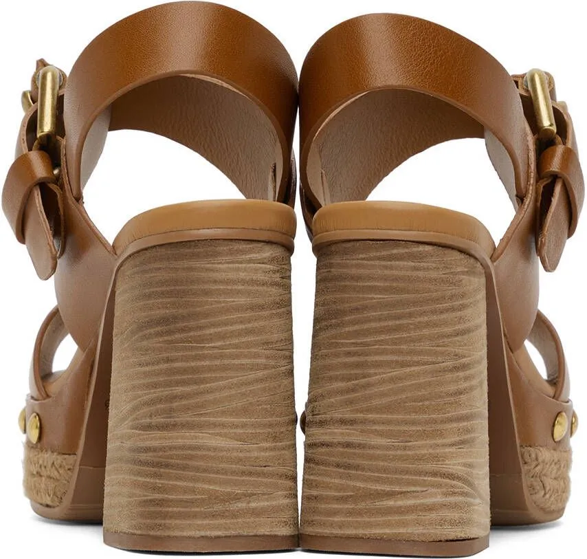 See by Chloé Brown Joline Heeled Sandals