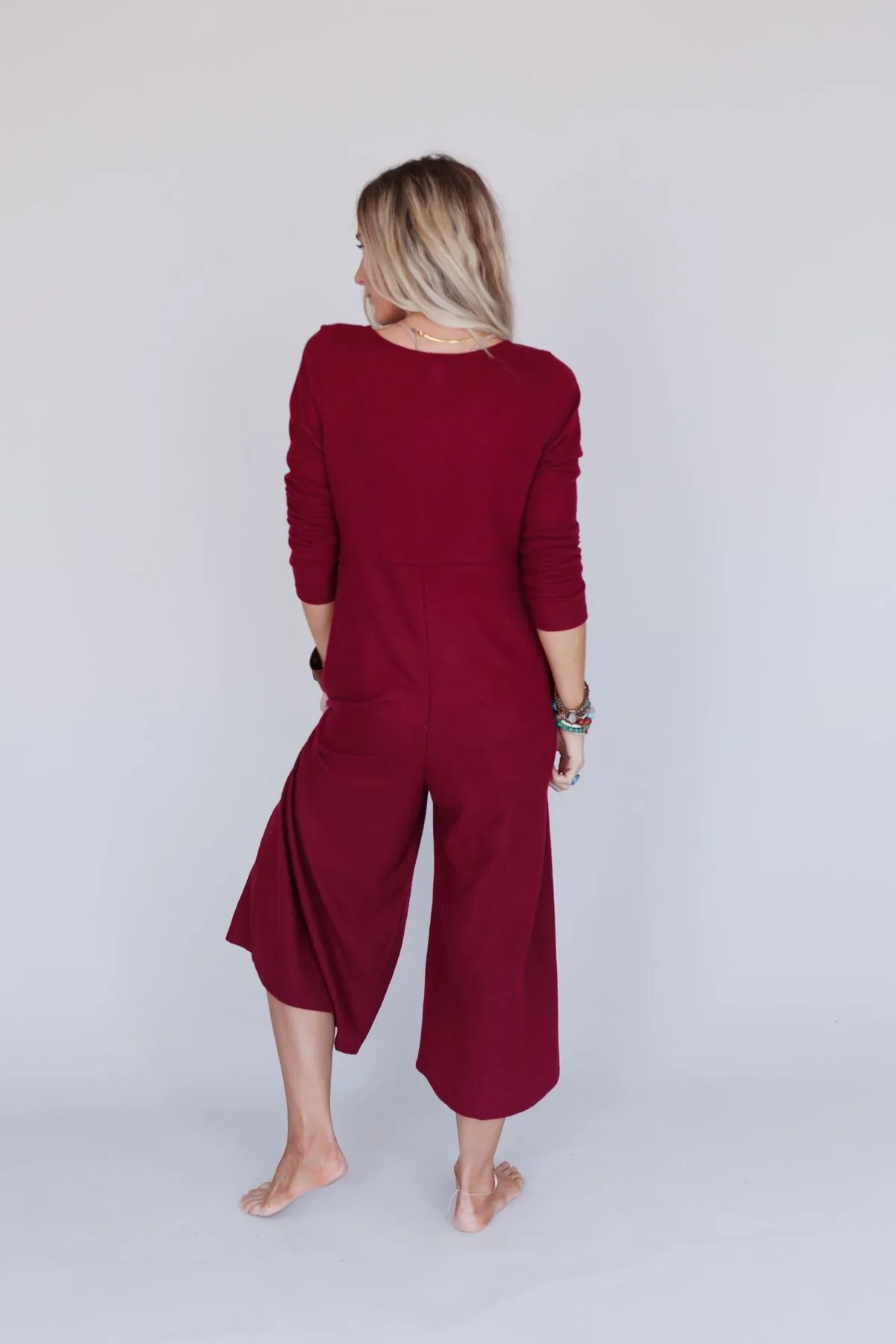 Simply Comfort Jumpsuit - Wine