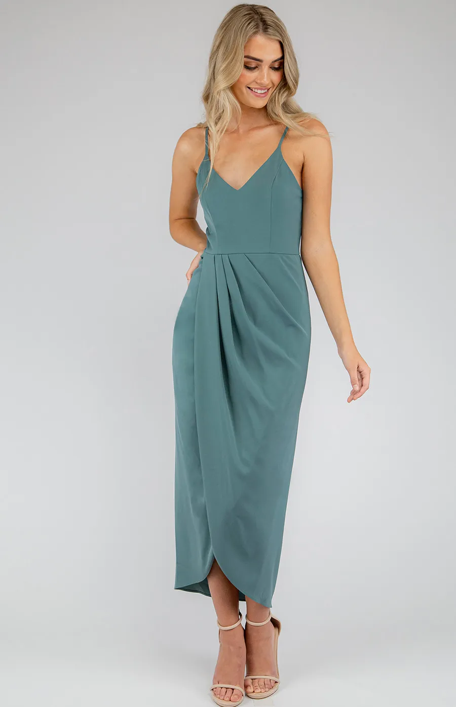 Singlet Strap Dress with Asymmetric Hem (SDR412-2A)