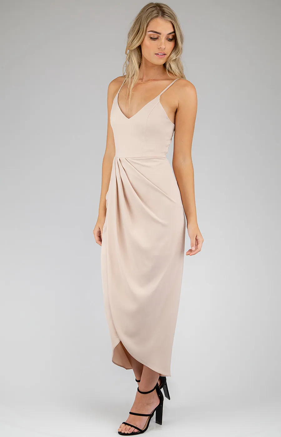 Singlet Strap Dress with Asymmetric Hem (SDR412-2A)