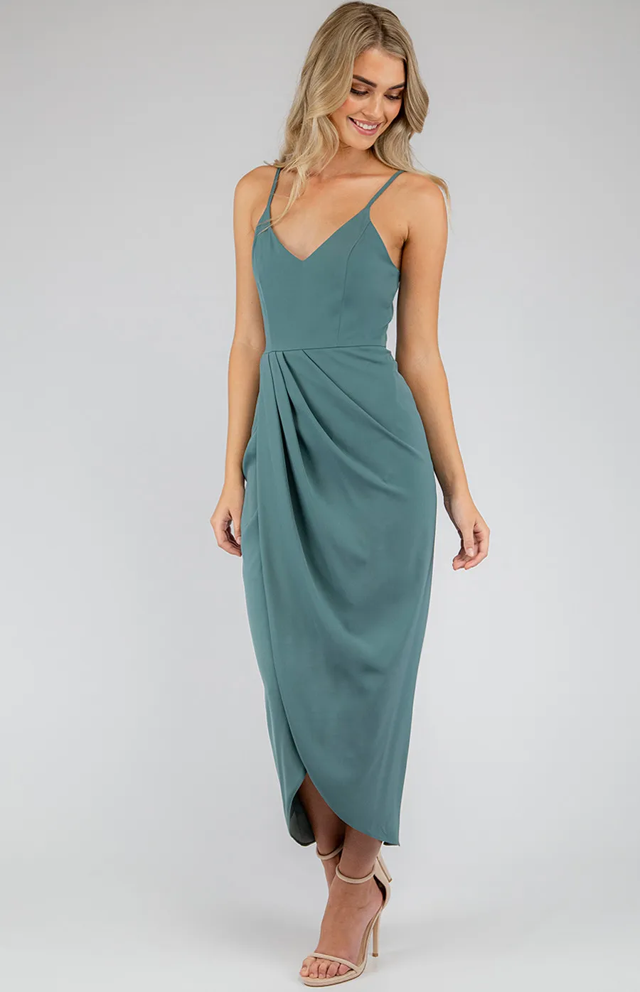 Singlet Strap Dress with Asymmetric Hem (SDR412-2A)