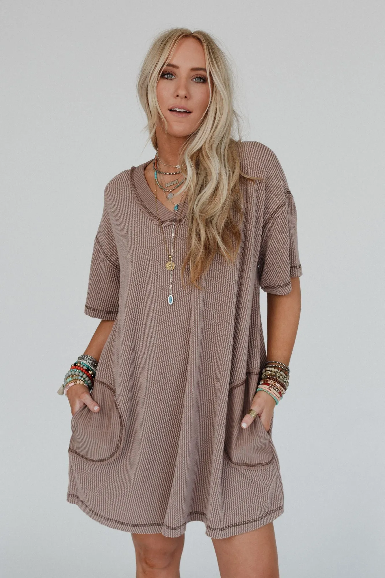 Soft Touch Tunic Dress - Acorn