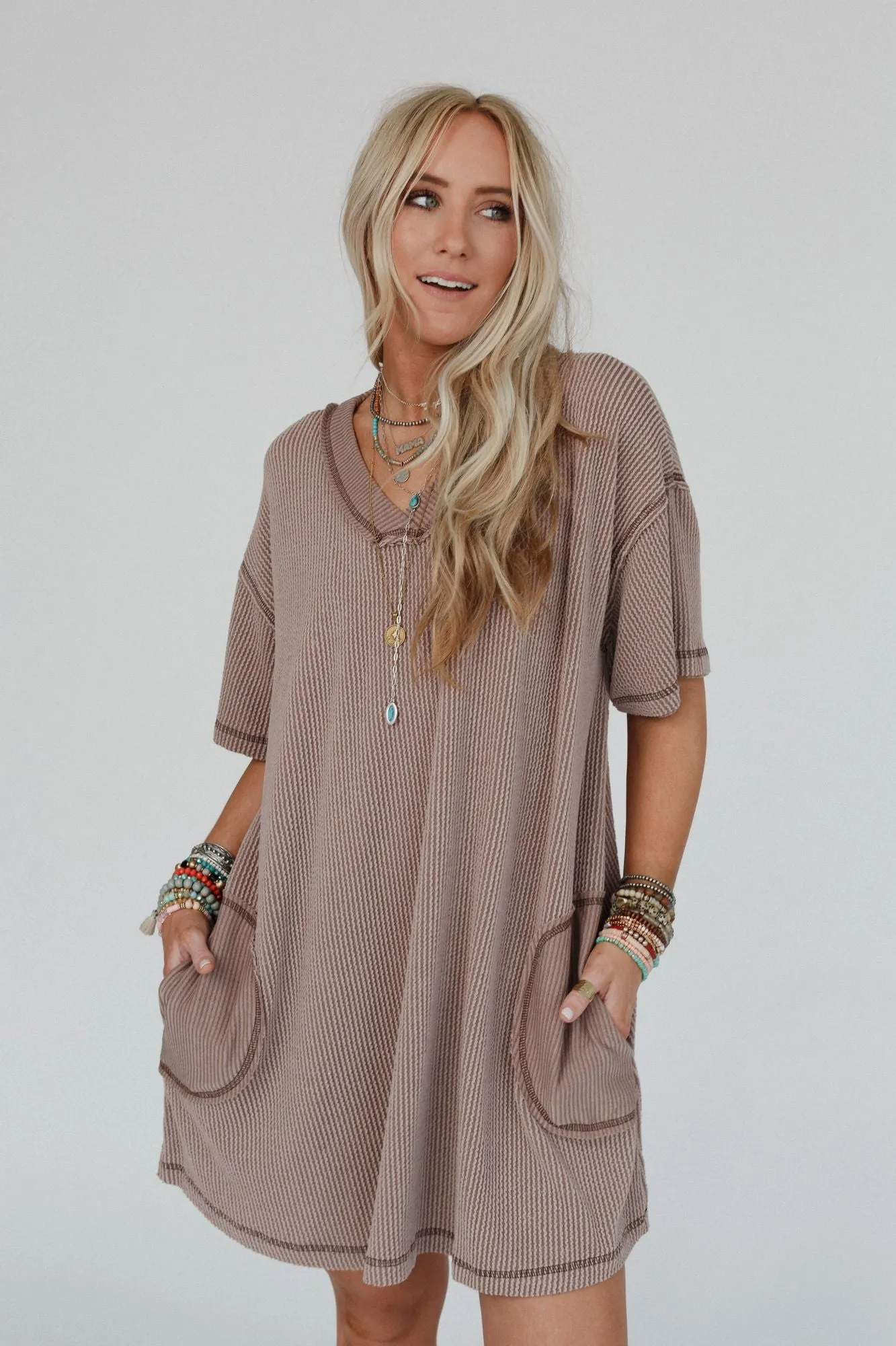 Soft Touch Tunic Dress - Acorn