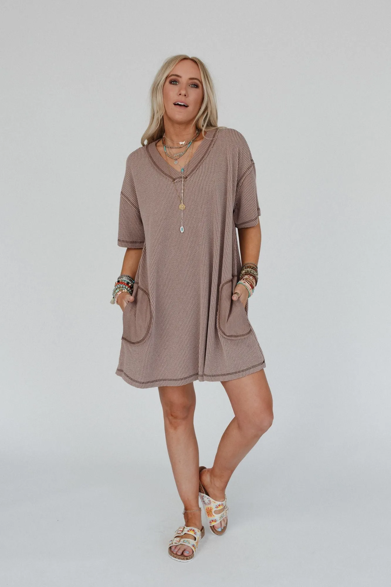 Soft Touch Tunic Dress - Acorn