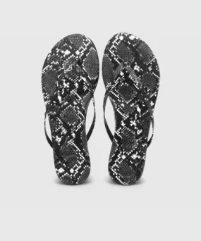 solei sea Women's Indie Sandals In Black Snake Print