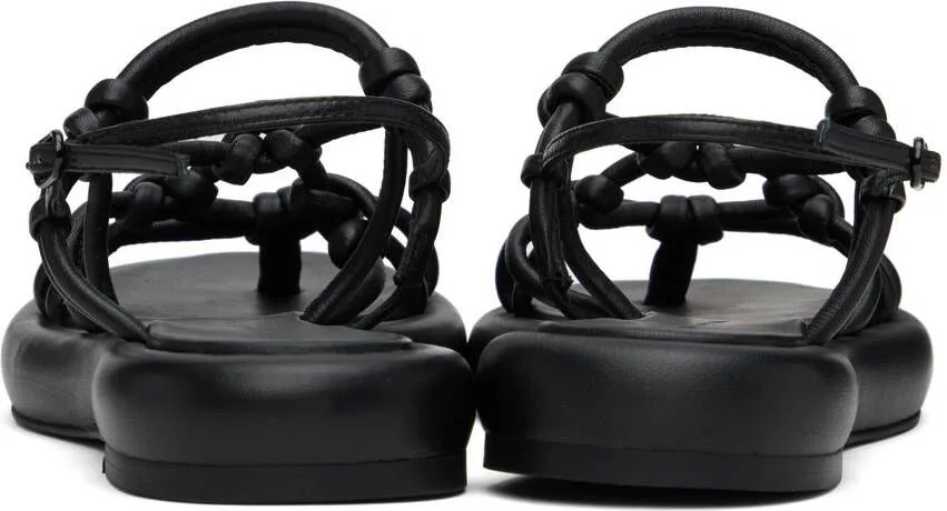 Studio Amelia Black Net Chunky Flat Sandals