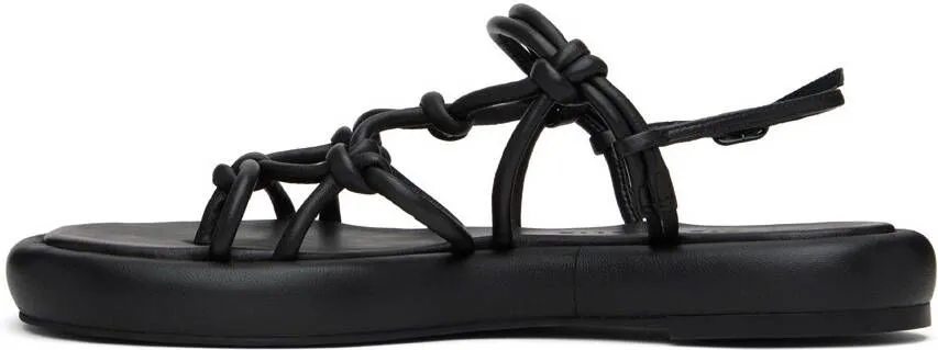 Studio Amelia Black Net Chunky Flat Sandals