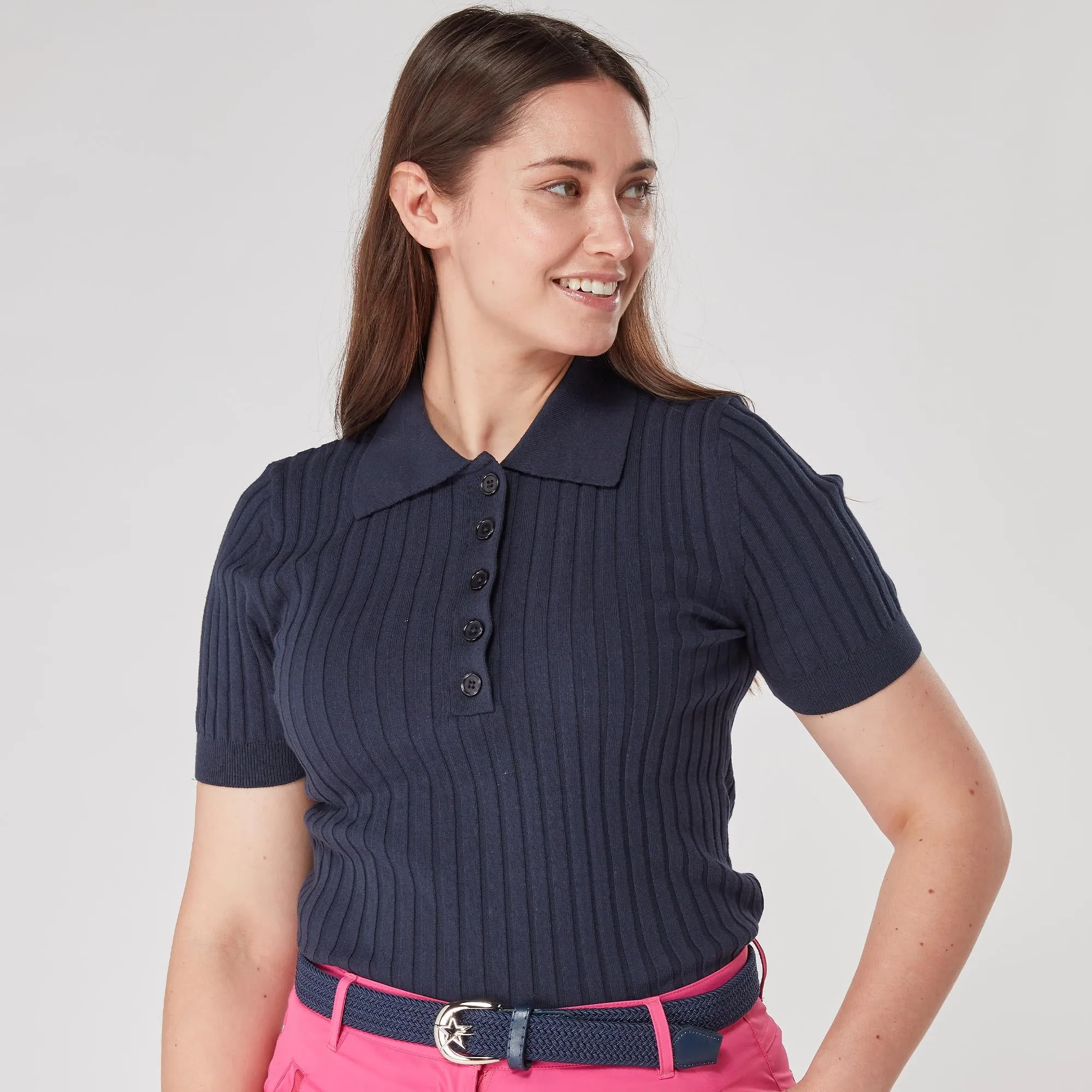 Swing Out Sister Abigail Ladies Golf Polo Shirt Navy Blazer