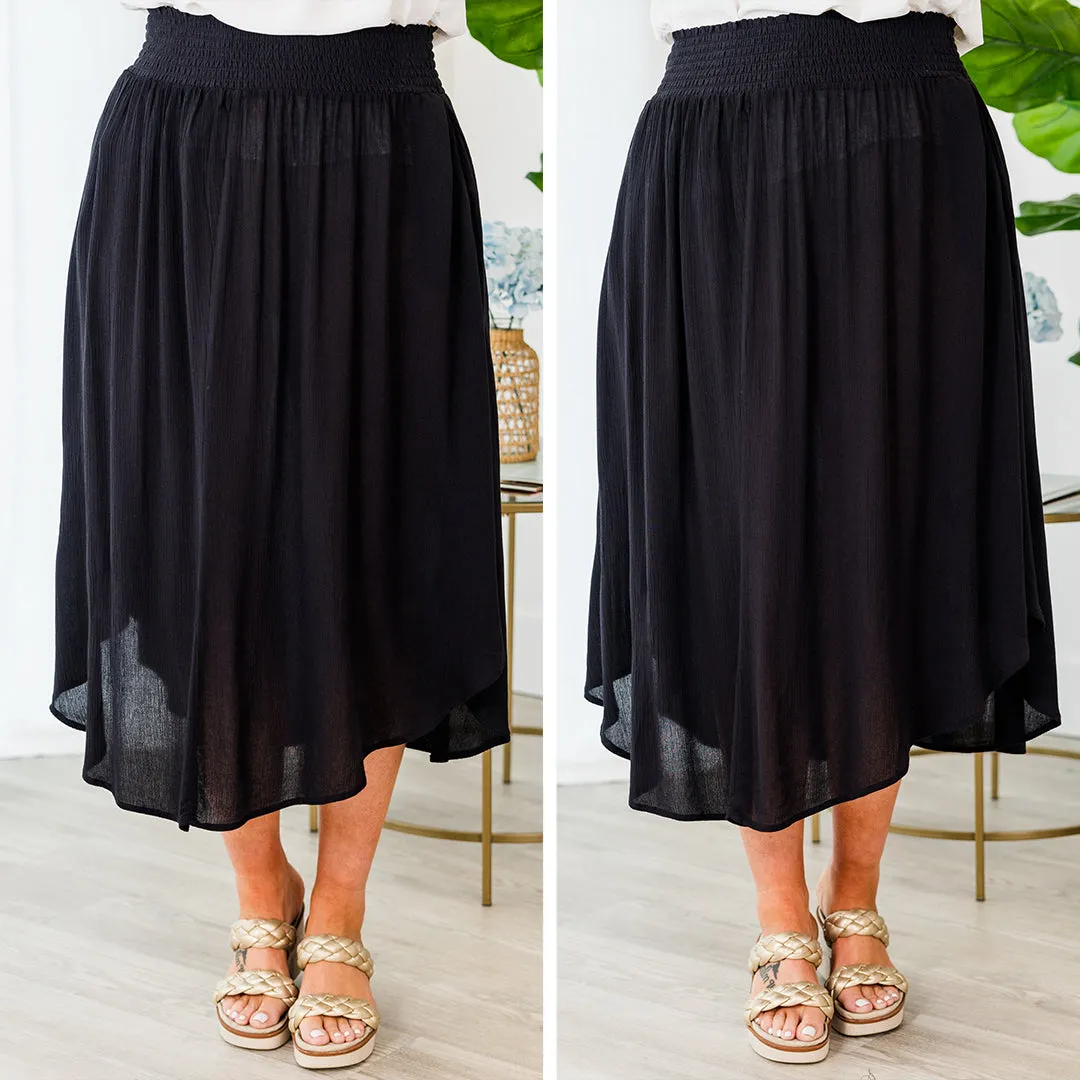 Switching It Up Midi Skirt, Black