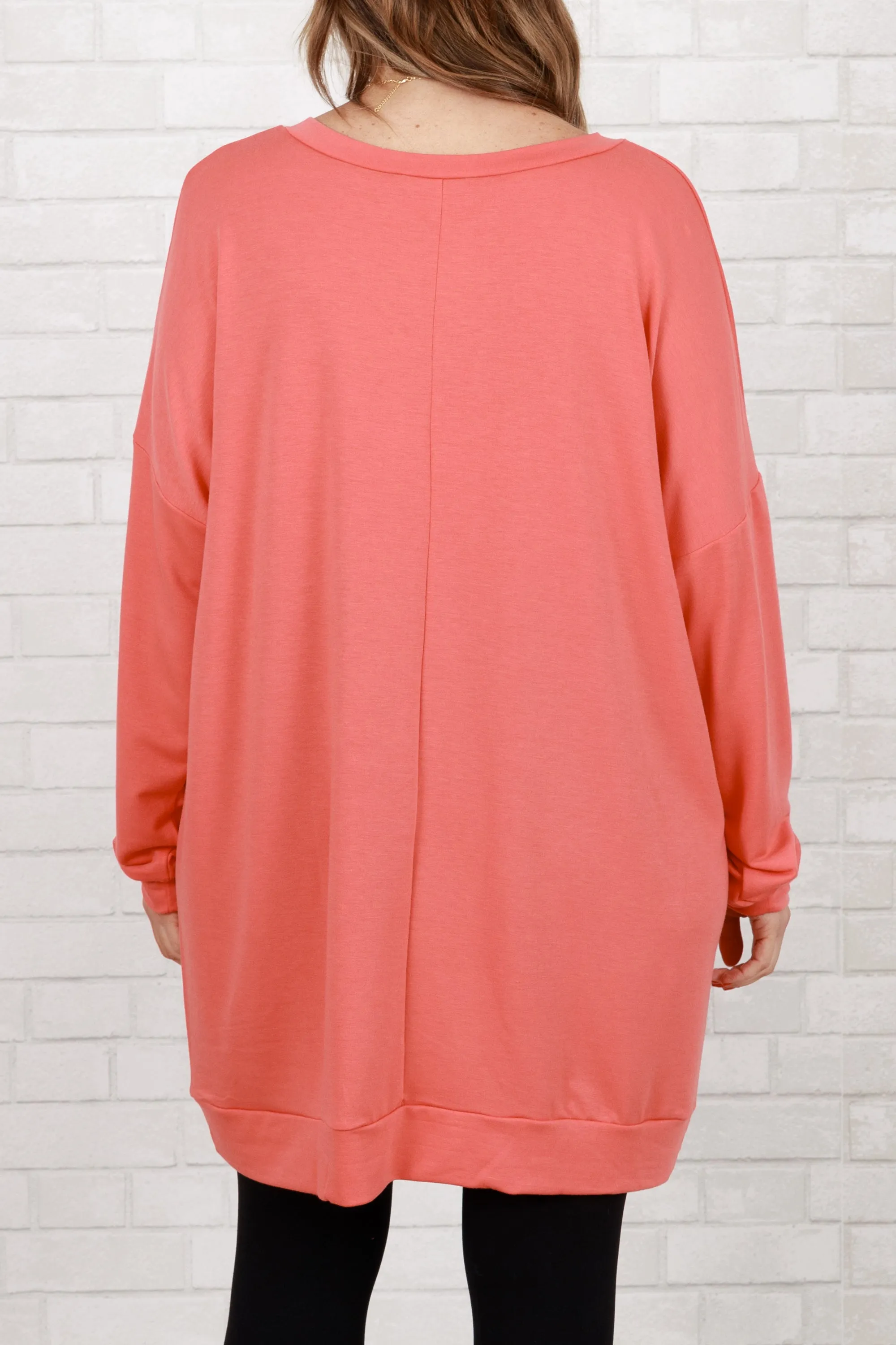 Take It All Tunic, Deep Coral