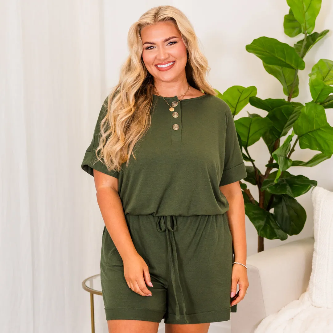 The Best Attitude Romper, Army Green