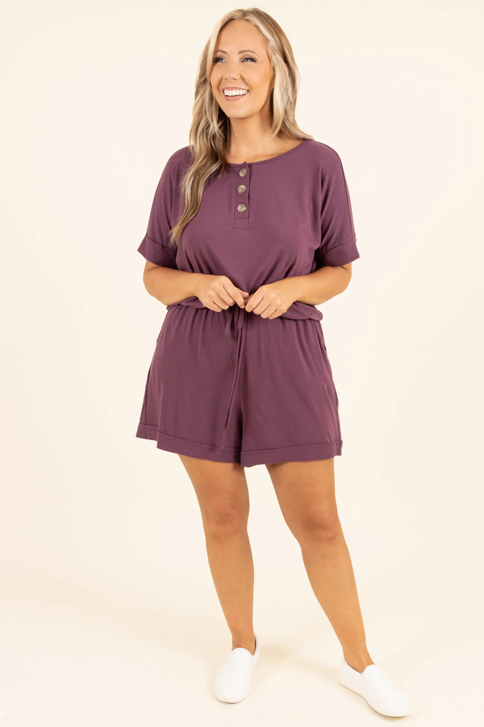 The Best Attitude Romper, Eggplant