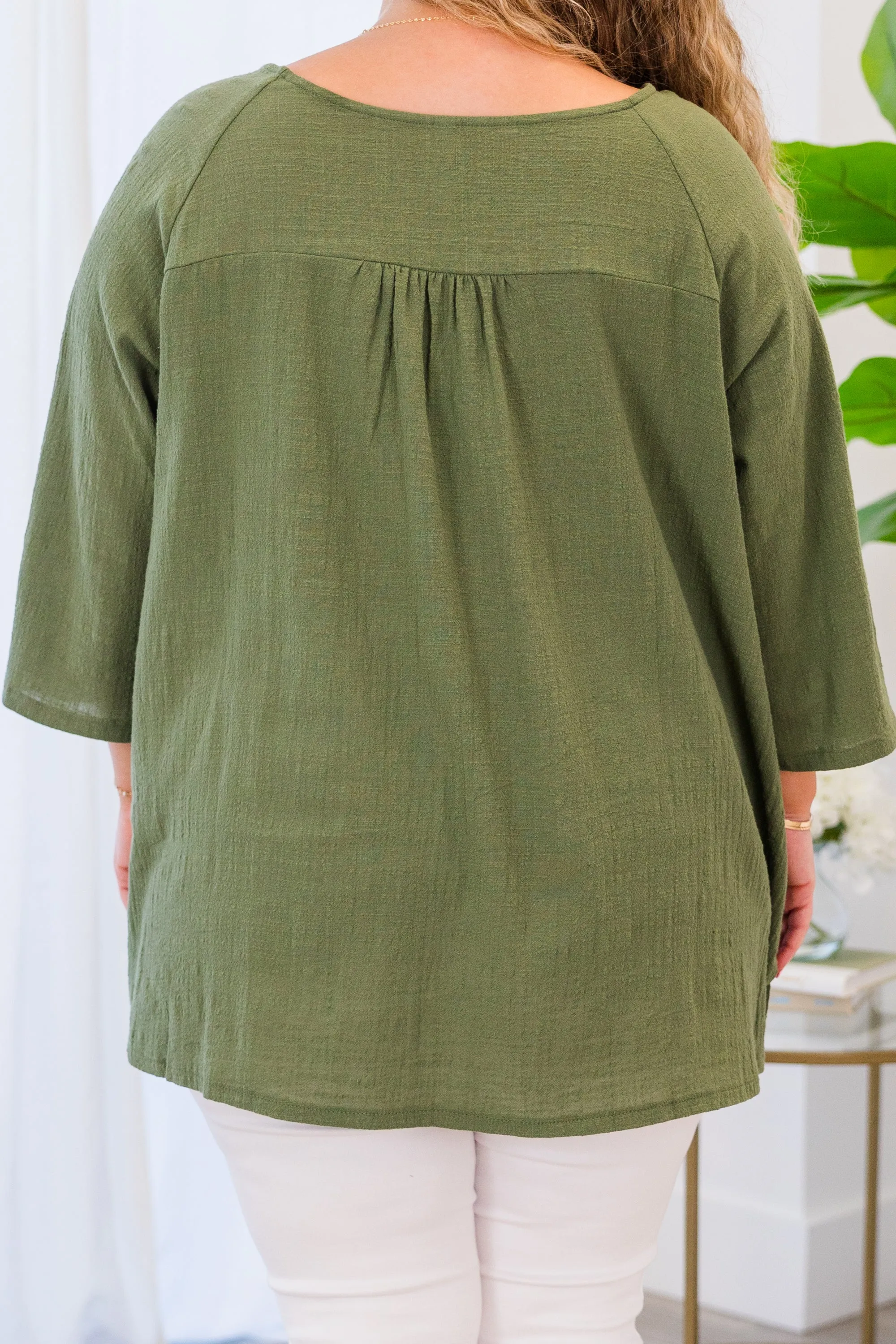 Thinking It Through Tunic, Light Olive