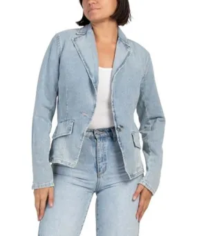 Tj Maxx Single Button Fitted Denim Blazer