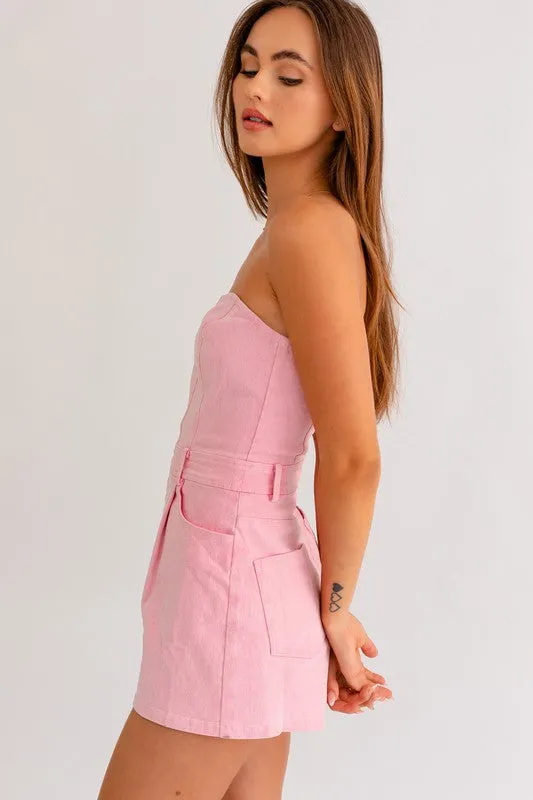 Tube Denim Romper