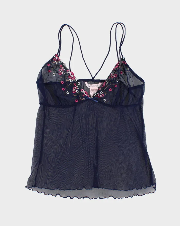 Woman's Blue Floral Print Camisole - S