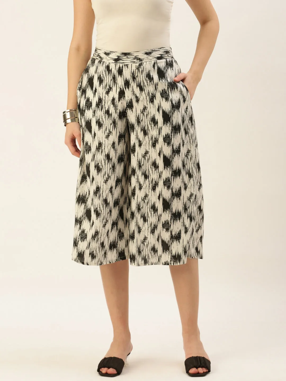 Women’s Printed Culottes Black