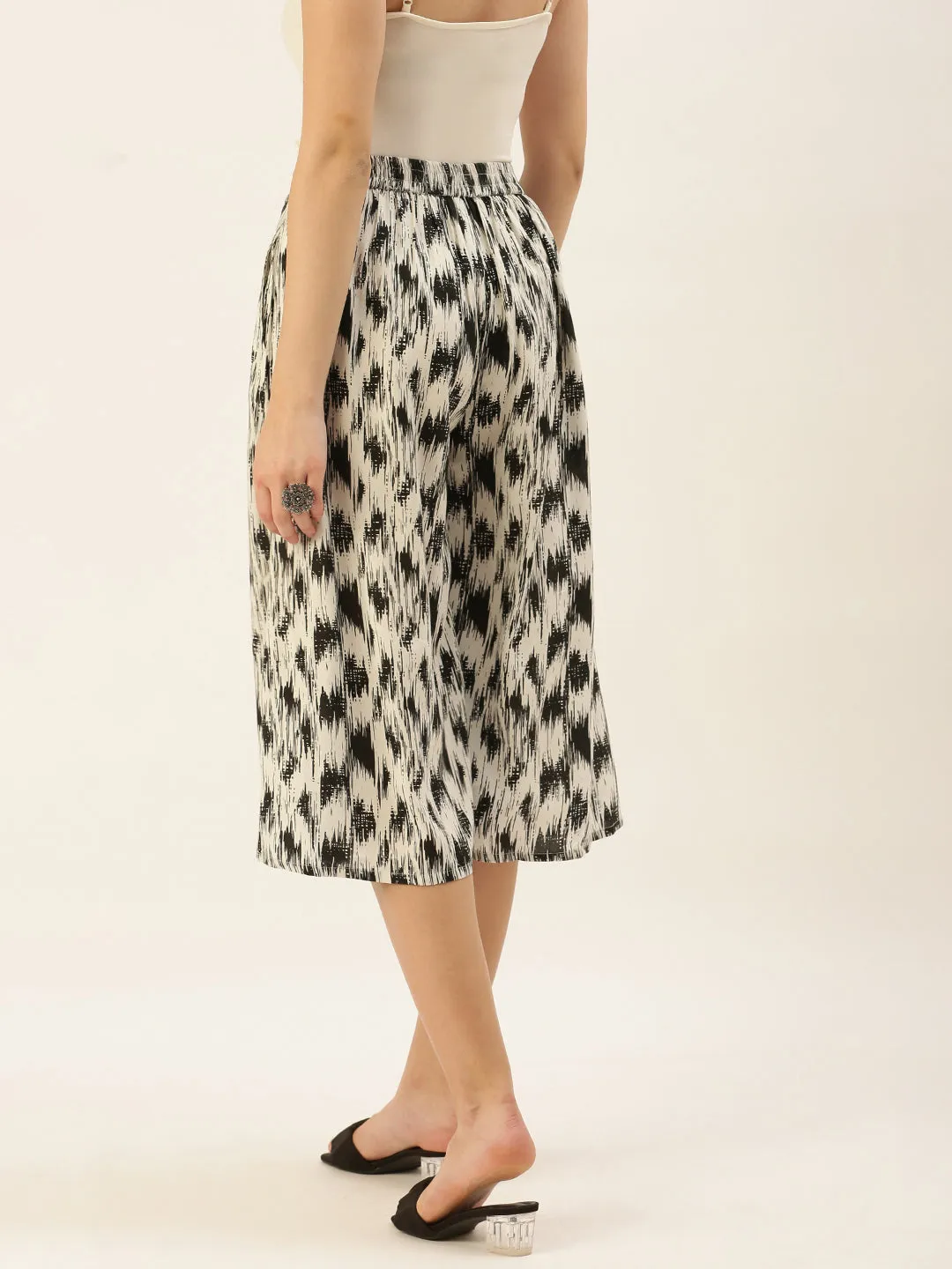 Women’s Printed Culottes Black