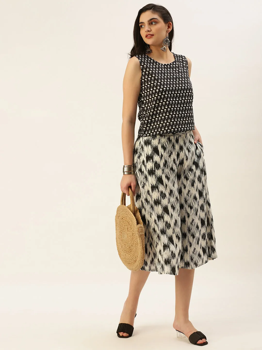 Women’s Printed Culottes Black