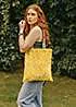 Xander Kostroma 100% Cotton Canvas Sunshine Yellow Skull Print Tote Bag