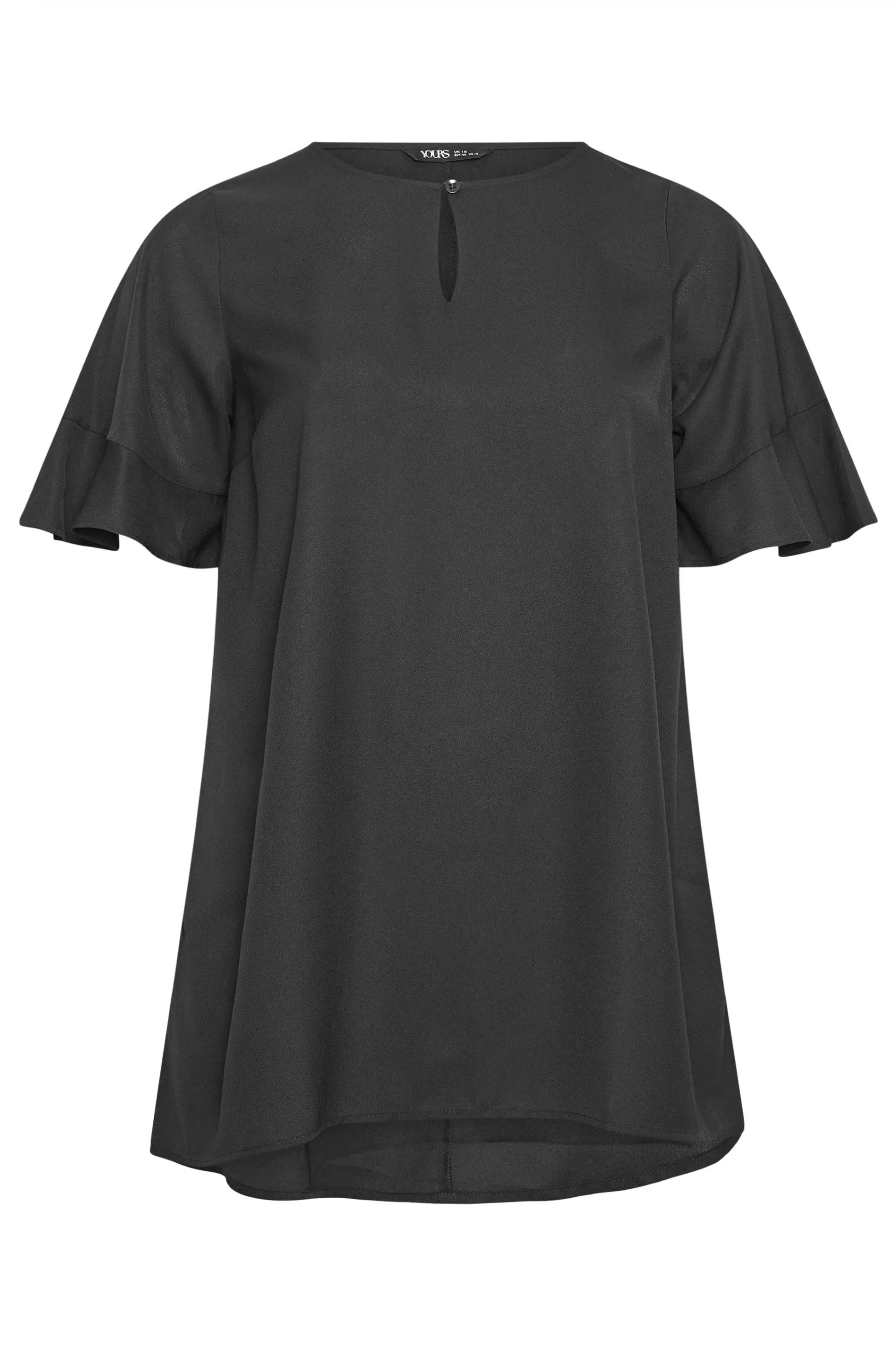 YOURS Curve Black Keyhole Tunic Top