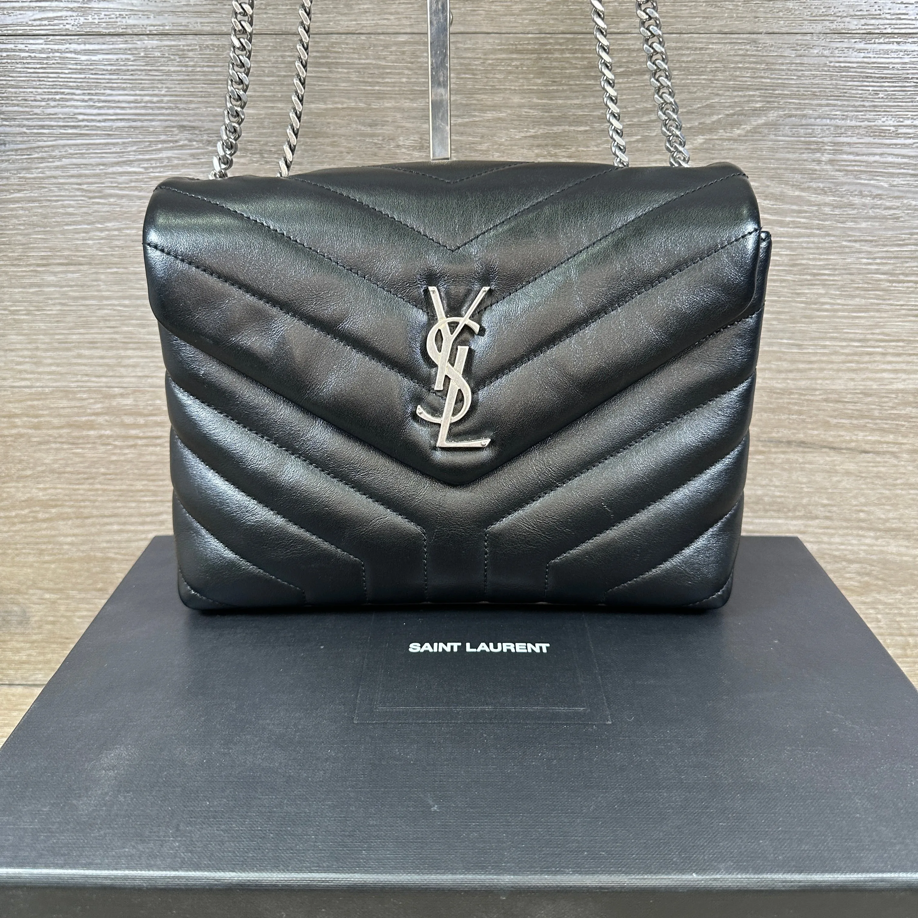 YSL Loulou Small Chain Bag in Quilted Y Leather