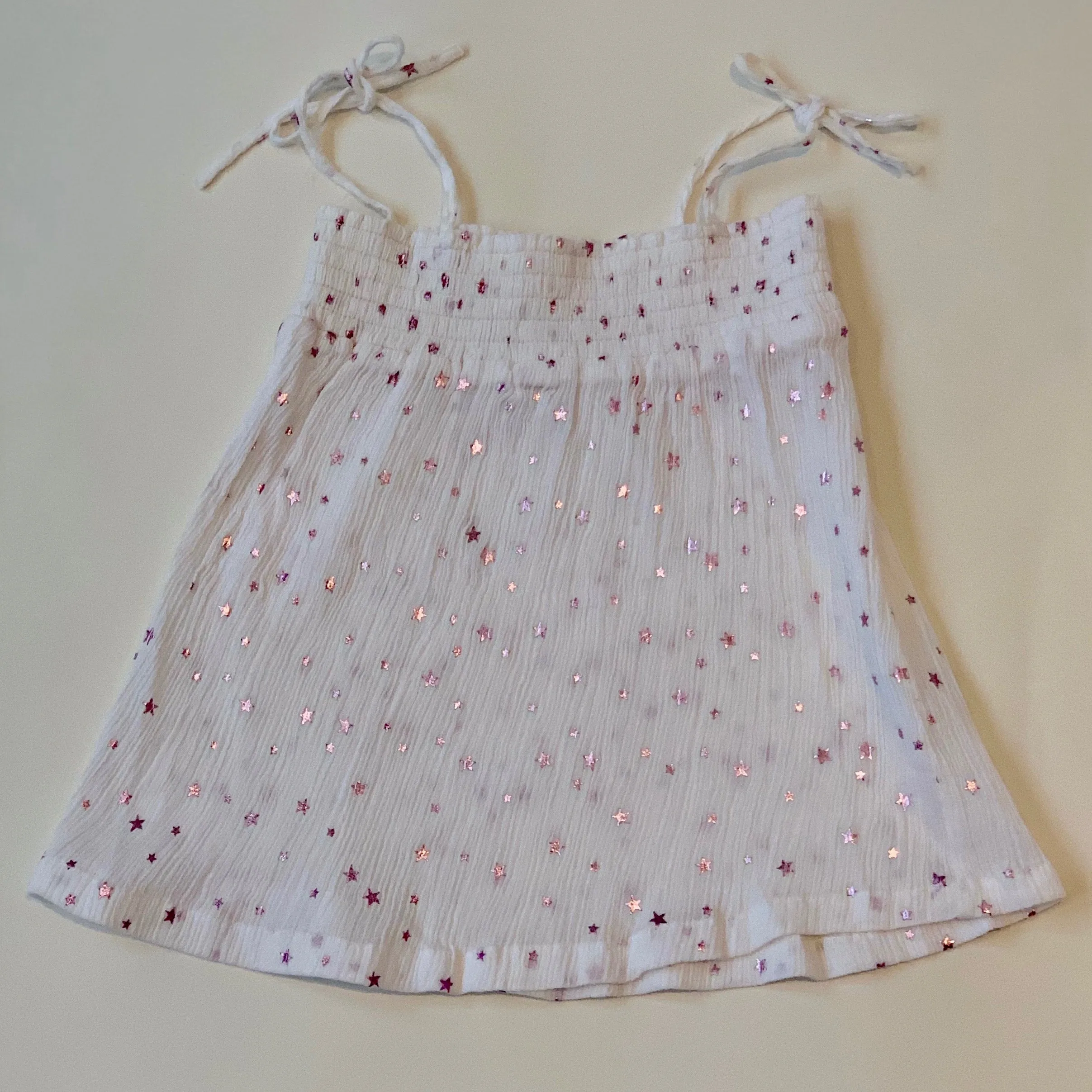 Zeff White Gauzy Star Print Top: 2 Years